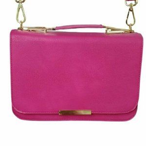 Modcloth Medium Pink Vegan Crossbody Clutch Purse Removable Adjustable Strap